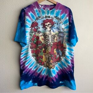 1995 Grateful Dead 30 Year Anniversary Liquid Blue Tie-Dye Tee XL